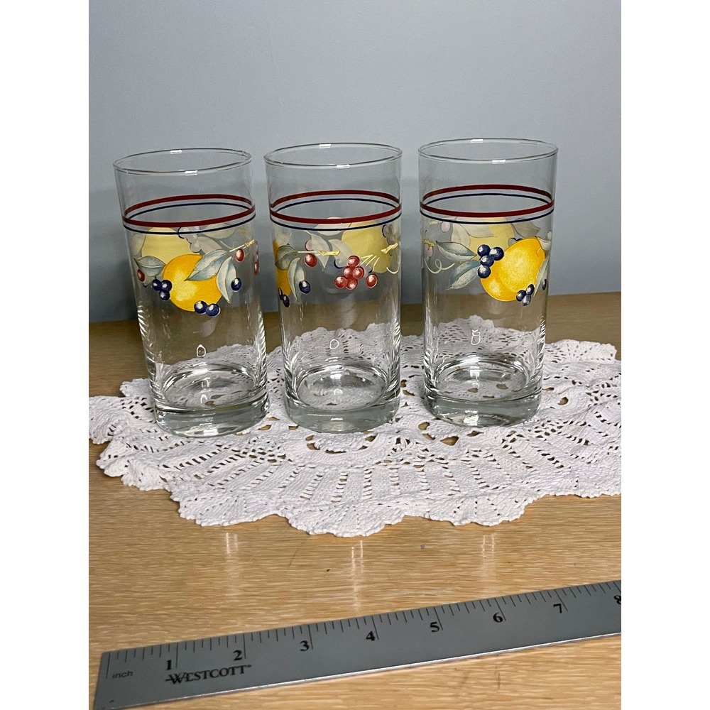 Vintage Corelle "Abundance" tall glass 1990s